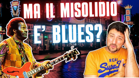 Chitarrista blues che usa la scala misolidia con terza blues e cromatismi, stile Chuck Berry